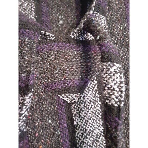 Molina Purple & Black Hooded "Drug Rug" Style Pullover Hoodie Sz L - Picture 4 of 7